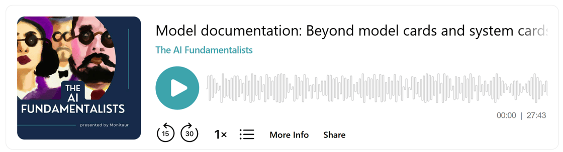 model documentation beyond model cards and system cards